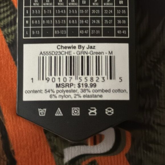 STANCE UNISEX SOCKS CHEWIE BY JAZ SIZE MEDIUM CASUAL CREW HEIGHT STAR WARS NWT - Picture 6 of 6